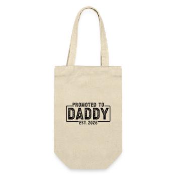 Promoted to dad set for 2025 - Gift Bag for Bottles - nature - Front