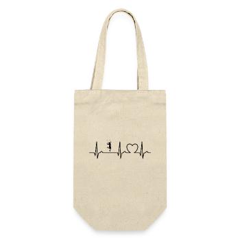 ECG Curve - Heart Curve - Pulse - Badminton - Gift Bag for Bottles - nature - Front