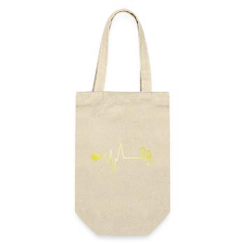 Beten Puls Herz Liebe - Geschenkbeutel für Flaschen - Natur - Vorne