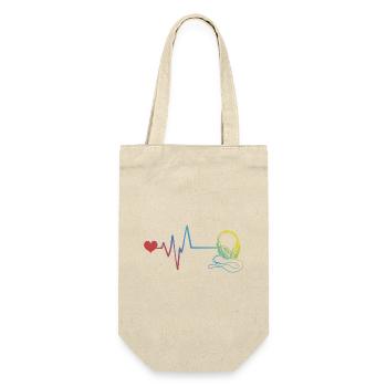 Headphones, pulse, heartbeat - Gift Bag for Bottles - nature - Front