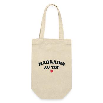 Marraine Au Top - Cadeau Marraine - Sac à bouteille - nature - Devant