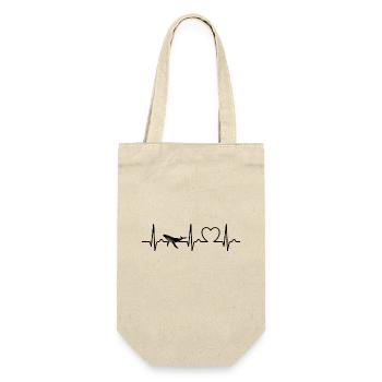 Whale - Humpback Whale - Heart Curve - ECG - Gift - Gift Bag for Bottles - nature - Front