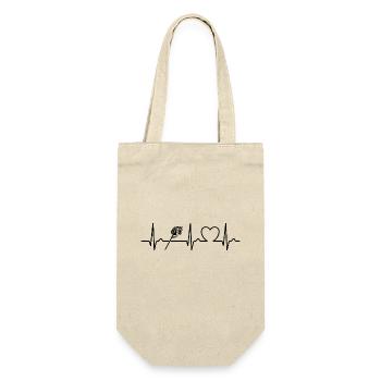 Hobby Horse - ECG Curve - Heart Curve - Pulse - Gift Bag for Bottles - nature - Front