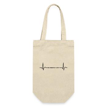 Nie wieder ist jetzt Gegen Rechts gegen Hetze EKG - Geschenkbeutel für Flaschen - Natur - Vorne