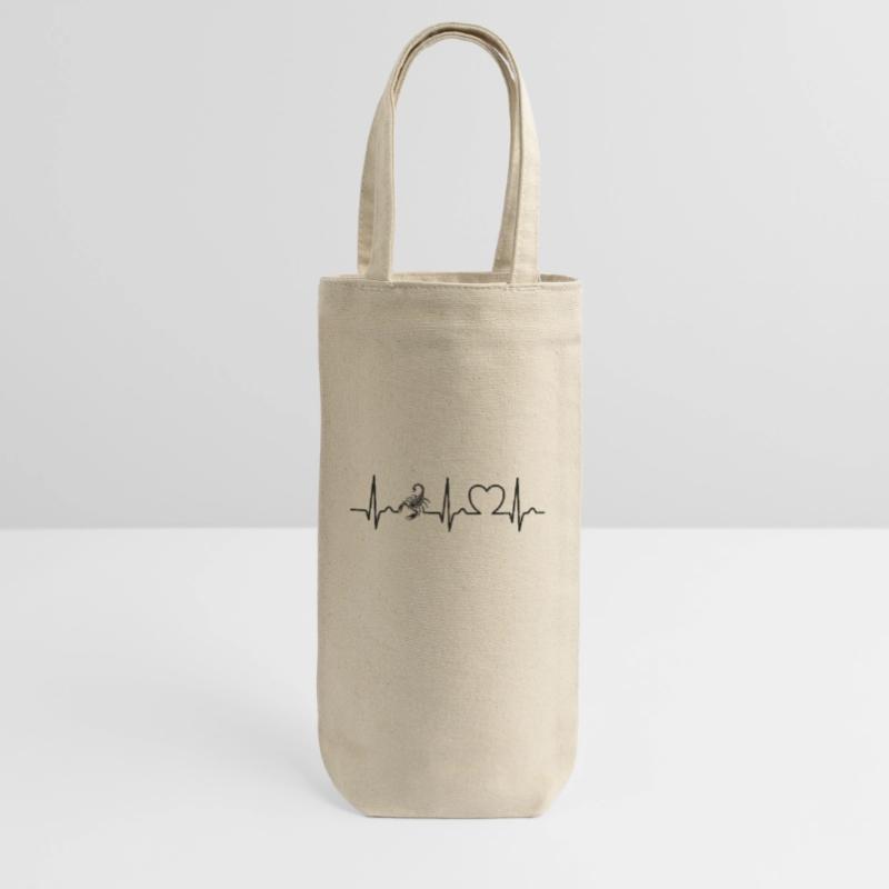 Scorpio - Poison Stinger - Pulse - Heart Curve - ECG Gift Bag for Bottles