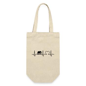 Elephant ECG Curve - Heart Curve - Pulse - Gift Bag for Bottles - nature - Front