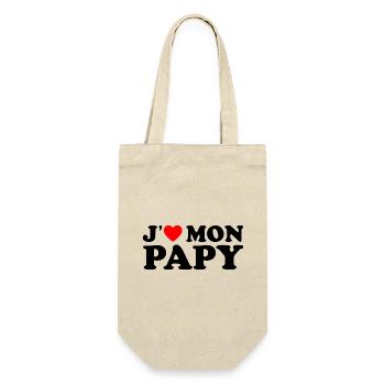 J'aime Mon Papy Cadeau Grand-père Coeur Rouge - Sac à bouteille - nature - Devant