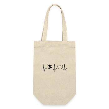 ECG Curve - Heart Curve - Pulse - Snowboard - Gift Bag for Bottles - nature - Front