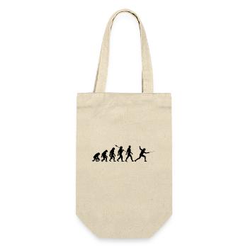 Evolution - Fechten - Fechter - Kampfsport - Geschenkbeutel für Flaschen - Natur - Vorne