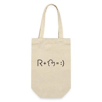 R + Ente = Rente = Glücks-Formel, Gleichung - Geschenkbeutel für Flaschen - Natur - Vorne