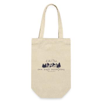 Faith can move Mountains, christliches Geschenk. - Geschenkbeutel für Flaschen - Natur - Vorne