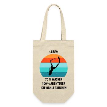 Taucher tauchen Sporttaucher Gerätetauchen - Geschenkbeutel für Flaschen - Natur - Vorne
