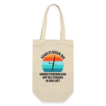 Segelflieger Segelfliegen Segelflugzeug Fliegen - Geschenkbeutel für Flaschen - Natur - Vorne