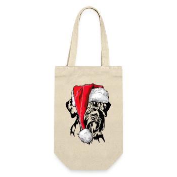 Santa Giant Schnauzer Christmas Dogs Wilsigns - Gift Bag for Bottles - nature - Front