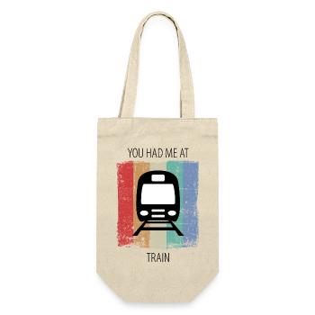 Zug Eisenbahn Eisenbahner Züge Triebfahrzeugführer - Geschenkbeutel für Flaschen - Natur - Vorne