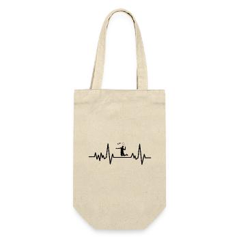 Badminton Heartbeat Badminton Player Badminton - Sac à bouteille - nature - Devant