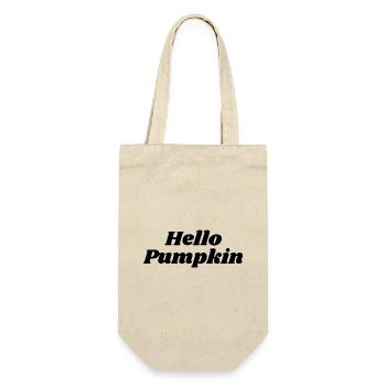 Hello Pumpkin | Welcome Fall Season Pumpkin Text - Gift Bag for Bottles - nature - Front