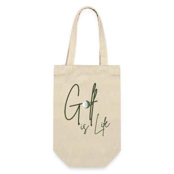 Golf is Life / Golfliebe - Geschenkbeutel für Flaschen - Natur - Vorne