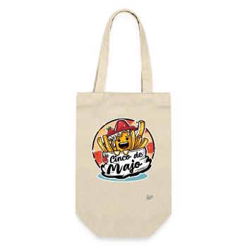 Mexikanische Pommes mit Cinco de Majonäse - Geschenkbeutel für Flaschen - Natur - Vorne