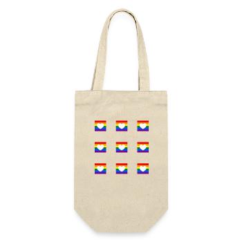 LGBTQ-Regenbogenherz - Geschenkbeutel für Flaschen - Natur - Vorne