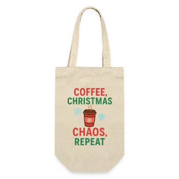 Kaffee Chaos Weihnachten - Geschenkbeutel für Flaschen - Natur - Vorne