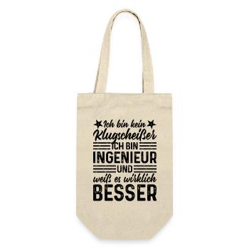 Ingenieur lustiger Spruch bin kein Klugscheißer - Geschenkbeutel für Flaschen - Natur - Vorne