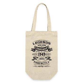 75th birthday Legendary since January Born in 1949 - Gift Bag for Bottles - nature - Front