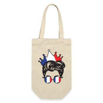 French Girl France Girl French France Women - Gift Bag for Bottles - nature - Front