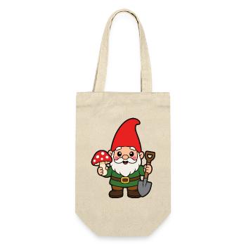 Héros nain de jardin avec champignon - Sac à bouteille - nature - Devant