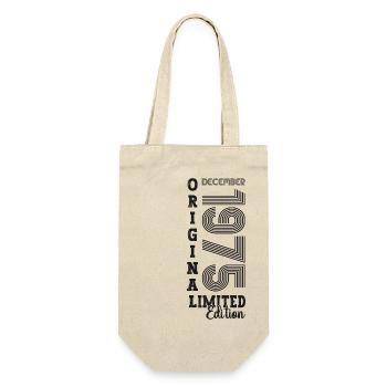 Original Dezember 1975 47. Geburtstag Geschenk - Geschenkbeutel für Flaschen - Natur - Vorne