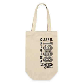 35. Geburtstag Mann April Jahrgang 1988 Original - Geschenkbeutel für Flaschen - Natur - Vorne