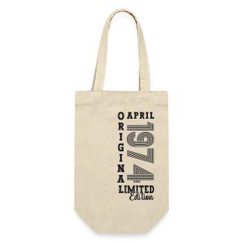 49. Geburtstag Mann April Jahrgang 1974 Original - Geschenkbeutel für Flaschen - Natur - Vorne
