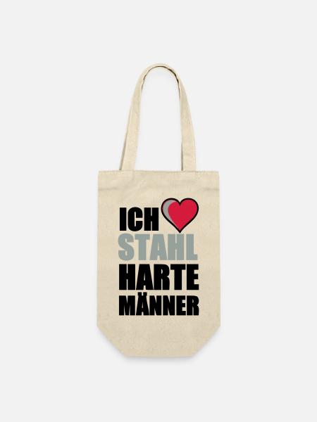 Stahlharte Männer Geschenk - Geschenkbeutel für Flaschen - Natur