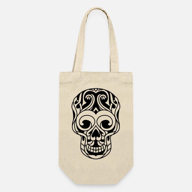 crâne décoré tribal - Sac à bouteille - nature