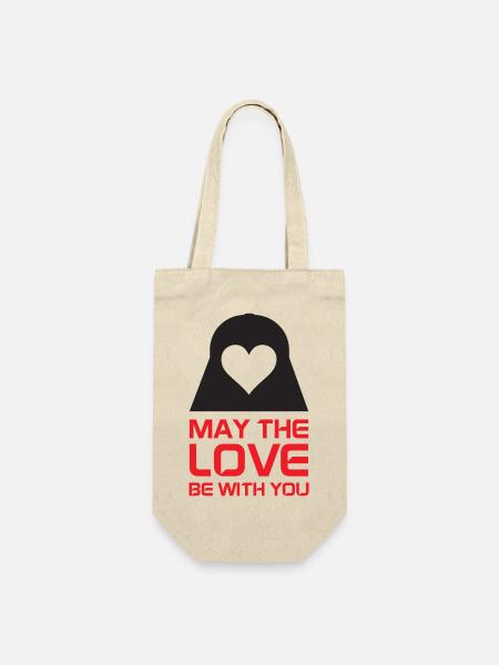 Möge die Liebe mit dir sein - Geschenkbeutel für Flaschen - Natur