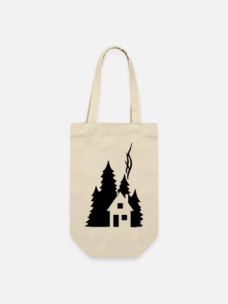 Waldhaus Tannen Silhouette - Cozy Nature Design - Gift Bag for Bottles - nature