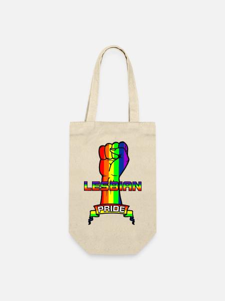 Regenbogenlesben stolz - Geschenkbeutel für Flaschen - Natur