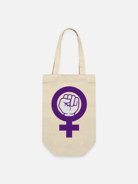 Feminist Symbol Frauenrechte Faust - Geschenkbeutel für Flaschen - Natur