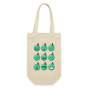 9 Weihnachtskugeln #5/10Türkis - Geschenkbeutel für Flaschen - Natur - Vorne
