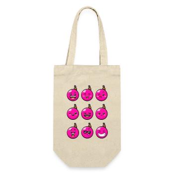 9 Weihnachtskugeln #7/10 Pink - Geschenkbeutel für Flaschen - Natur - Vorne