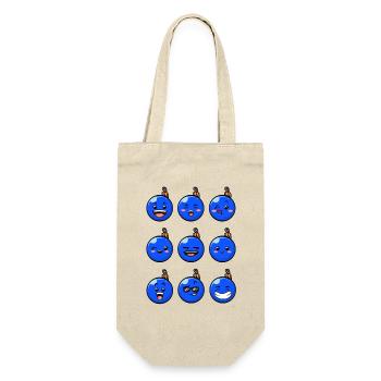 9 Weihnachtskugeln #6/10 Blau - Geschenkbeutel für Flaschen - Natur - Vorne