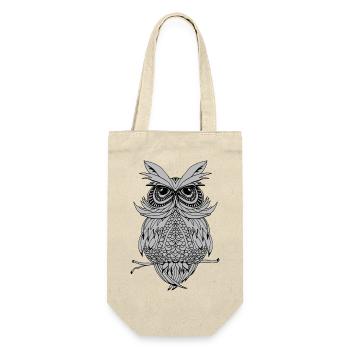 Eulenvogel - Geschenkbeutel für Flaschen - Natur - Vorne