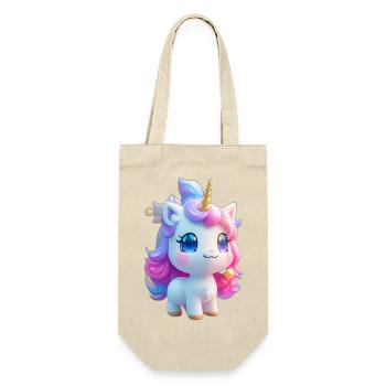 Kawaii Magisches Einhorn - Geschenkbeutel für Flaschen - Natur - Vorne