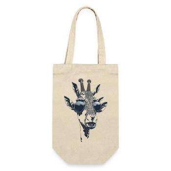 The portrait of a giraffe with sunglasses - Gift Bag for Bottles - nature - Front