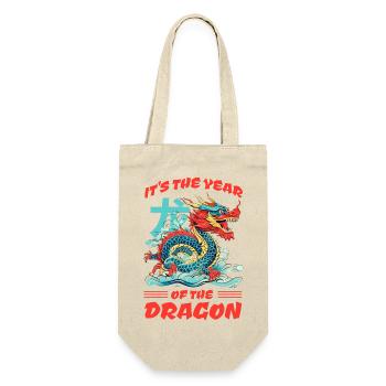 Chinesisches Neujahr Drache Vietnam I Geschenk - Geschenkbeutel für Flaschen - Natur - Vorne
