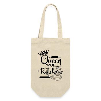 Queen Of The Kitchen. Kitchen Quote, Baking Quote. - Gift Bag for Bottles - nature - Front
