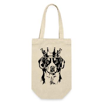 Entlebucher Sennenhund Krone Hunde Hund Wilsigns - Geschenkbeutel für Flaschen - Natur - Vorne