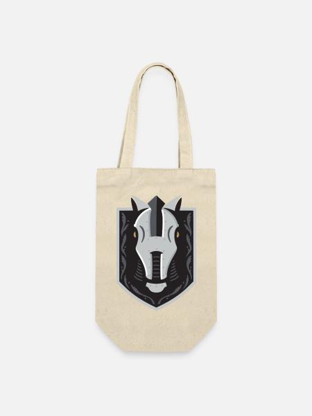 Ritterhelm Wappen Schild – Grafik - Geschenkbeutel für Flaschen - Natur