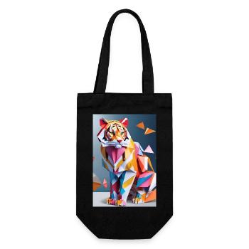 Origami Tiger - Gift Bag for Bottles - black - Front