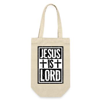 Jesus ist der Herr, glaube an das Kreuz Christi, den christlichen Glauben - Geschenkbeutel für Flaschen - Natur - Vorne